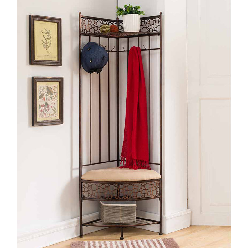 InRoom Designs Corner Hall Tree with Bench and Shoe Storage & Reviews